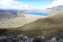 Blick ber den Kamm zum Stausee Lac de Mont Cenis